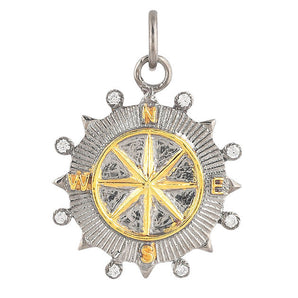 Pave Diamond Compass Pendant (DPM-1256)