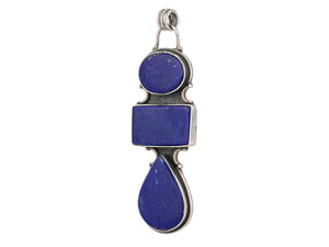 Sterling Silver Lapis Lazuli Artisan Pendant, (SP-5696)