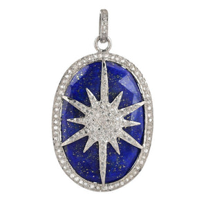 Pave Diamond Lapis Lazuli Star Pendant (DPL-2521)