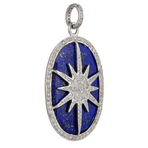 Pave Diamond Lapis Lazuli Star Pendant (DPL-2521)