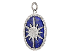 Pave Diamond Lapis Lazuli Star Pendant (DPL-2521)