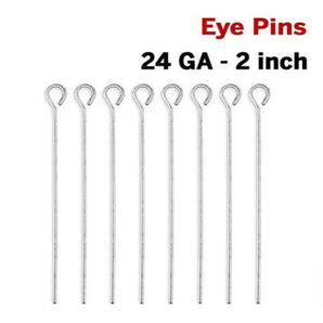 24GA Sterling Silver Eye Pins,2 Inch  (SS/E24/2)