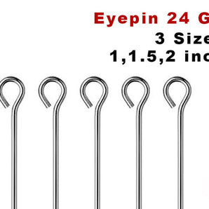 Sterling Silver Eyepin 24 GA, 3 Sizes, Wholesale Bulk Pricing, (SS/E24)