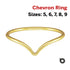14k Gold Filled Chevron Ring, 5 Sizes, (GF-797)