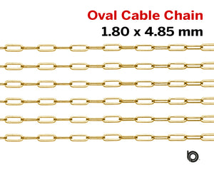 14k Gold Filled Paper Clip Chain, 1.80 x 4.85 mm links, (GF-032)