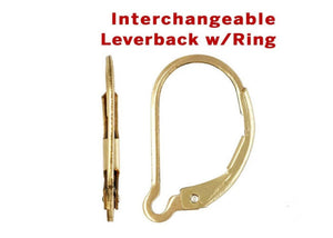 14K Gold Filled Interchangeable Leverback With Ring, (GF-325)