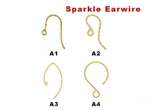 14K Gold Filled Sparkle Ear Wires, Multiple Styles, (GF-326- GF-329)