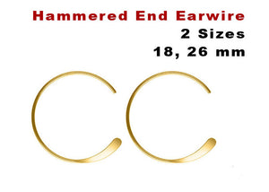 14k Gold Filled Endless Hammered End Ear Wires, (GF-330)