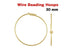 14K Gold Filled Wire Beading Hoops, 30 mm, (GF-335-30)