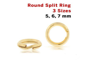 14K Gold Filled Round Split Ring, 3 Sizes, (GF-363)