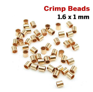 14K Gold Filled Crimp Beads 1.6x1 mm, (GF-381-1.6x1)