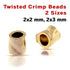 14k Gold Filled Twisted Crimp Beads, (GF-381-T)