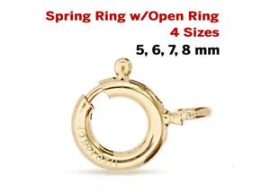 14k Gold Filled Spring Ring With Open Ring, 4 Sizes, (GF-450)