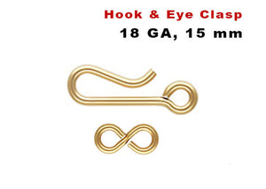 14K Gold Filled Hook and Eye Clasp, 18 GA, 14.25 mm, (GF-451)