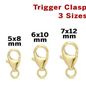 14K Gold Filled Oval Trigger Clasp Finding, 3 Sizes - 9mm, 11.5mm, 13mm,  (GF-471)