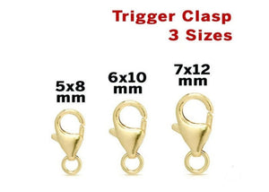 14k Gold Filled Trigger Lobster Clasp, 3 Sizes, (GF-470)