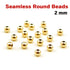 14K Gold Filled Round Seamless Beads, 2 mm, (GF-550-2)