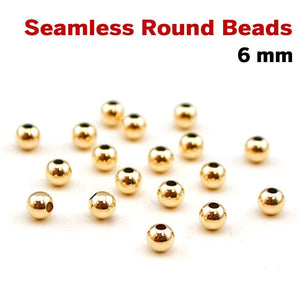 14K Gold Filled Round Seamless Beads, 6 mm, (GF-550-6)