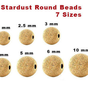 14K Gold Filled Stardust Round Beads, 7 Sizes, (GF-580)