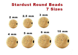 14K Gold Filled Stardust Round Beads, 7 Sizes, (GF-580)