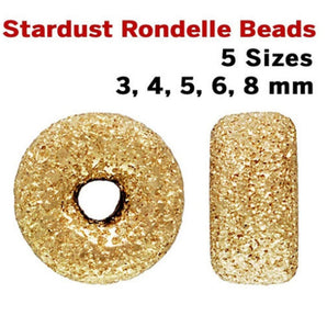 14k Gold Filled Stardust Rondelle Beads, 5 Sizes, (GF-581)