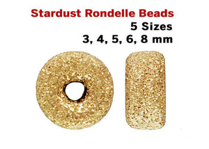 14k Gold Filled Stardust Rondelle Beads, 5 Sizes, (GF-581)