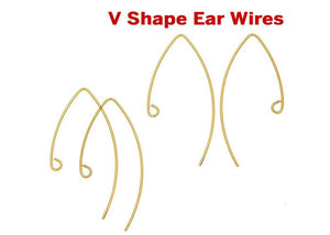 14K Gold Filled V Shape Ear Wires, (GF-699)