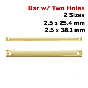 14K Gold Filled Bar With Two Holes, 2 Sizes (GF-757)