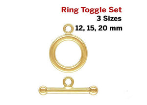 14k Gold Filled Toggle and Ring Set, 3 Sizes, (GF-760)