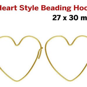 14k Gold Filled Heart-Shaped Hoop, 27x30.0 mm, (GF-766-30)