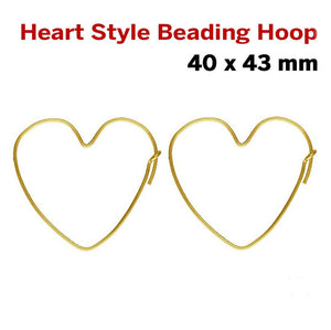 14k Gold Filled Heart-Shaped Hoop, 40x43.0 mm, (GF-766-43)