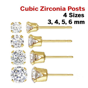 14k Gold Filled CZ Post Earring, 4 Sizes, (GF-769)