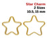 14k Gold Filled Wire Star Jump Ring CL, 2 Sizes, (GF-777)