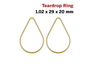 14k Gold Filled Wire Teardrop Jump Ring CL, 1.02x20x29 mm, (GF-779-20)