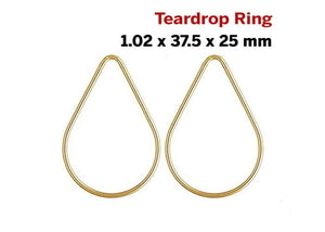 14k Gold Filled Wire Teardrop Jump Ring CL, 1.02x25x37.5 mm, (GF-779-25)