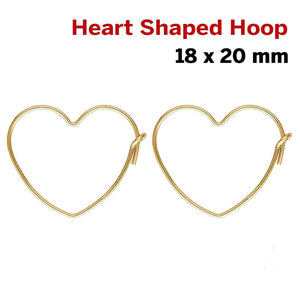 14k Gold Filled Heart Shaped Hoop, 18x20 mm, (GF-790-20)