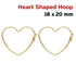 14k Gold Filled Heart Shaped Hoop, 18x20 mm, (GF-790-20)
