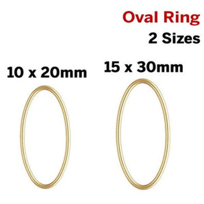 14k Gold Filled Oval Closed Jump Ring, 2 Sizes, (GF-791)