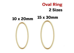 14k Gold Filled Oval Closed Jump Ring, 2 Sizes, (GF-791)