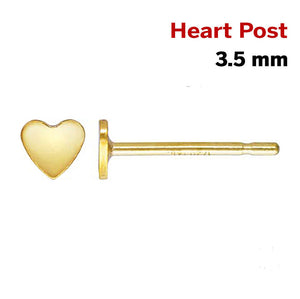 14k Gold Filled Heart Post Earring, 3.5 mm, (GF-793)