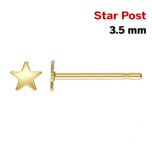 14k Gold Filled Star Post Earring, 3.5 mm, (GF-795)