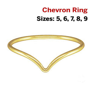 14k Gold Filled Chevron Ring, 5 Sizes, (GF-797)