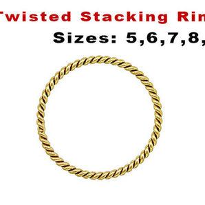 14k Gold Filled Twisted Stacking Ring, (GF-804)