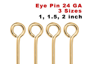 14k Gold Filled Eye Pin 24 GA, 3 Sizes, (GF-E24)