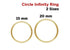 14k Gold Filled Circle infinity Rings, 2 Sizes CL, (GF-JR18)
