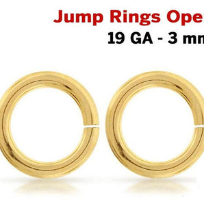 14K Gold Filled Open Jump Rings, 19 GA 3 mm, (GF-JR19-3O)