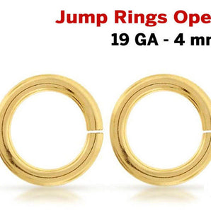 14K Gold Filled Open Jump Rings, 19 GA, 4 mm, (GF-JR19-4O)