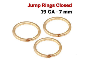 14K Gold Filled Closed Jump Rings, 7 mm, 19 GA, (GF-JR19-7C)
