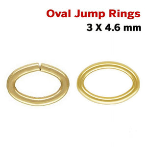 14K Gold Filled Oval Jump Rings, 3x4.6 mm, (GF-JR22-OVAL)