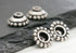 Bali Sterling Silver handmade Round Beaded Bead Cap, 4 Pieces (BA-5124)